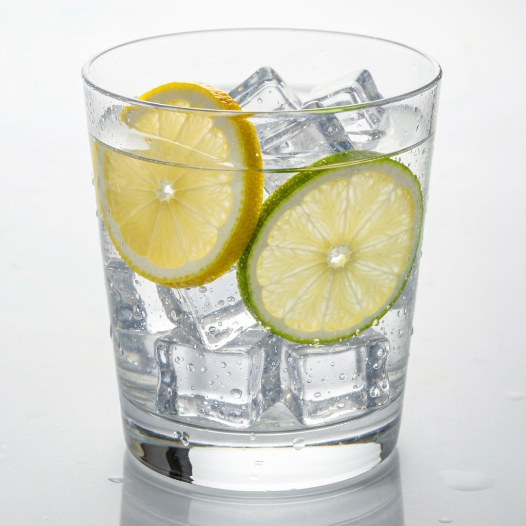 Clean water with fresh citrus and ice